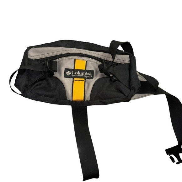 Columbia S/M Belt Bag Fanny pack Gray Yellow Black Athletic  Running Climbing - Picture 2 of 11